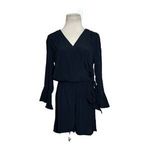 Who What Wear black 3/4 sleeves romper size XS